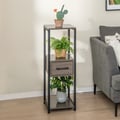 Miniatyrbillede 6 af 8: Metal Plant Stand, 2 Pakke 3 Tier Høj med Skuffe, 31x31x92 cm, Grå & Sort , Star