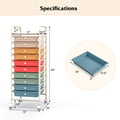 Miniatyrbillede 5 af 8: Opbevaringsvognsorganisator, 13x15x34 cm, Multifarvet , Star