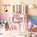 Miniatyrbillede 2 af 8: Børne makeupsæt, 23,5x13x38,5 cm, Hvid/Grøn , Star