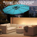 Miniatyrbillede 2 af 8: Parasol, 300 cm parasol med 32 solcelle-LED-lys & svejse, 300x245 cm, Brun , Star