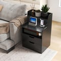 Miniatyrbillede 4 af 8: Natbord, LED-natbord med opladningsstation, sort , Star