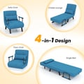 Miniatyrbillede 6 af 8: Sovesofa, Blå - materiale: linnedstof, svamp, pp-bomuld, metal , Star