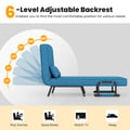 Miniatyrbillede 7 af 8: Sovesofa, Blå - materiale: linnedstof, svamp, pp-bomuld, metal , Star