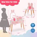 Miniatyrbillede 5 af 8: Sminkebord, Prinsesse Makeup Sminkebord med Spejl, 78x37x110 cm, Pink/Hvid , Star