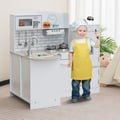 Miniatyrbillede 2 af 8: Køkkenlegesæt, Børnehjørne med Mikroovn og Køleskab-Naturlig, 25.5x23.5x33.5 in, Hvid , Star