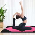 Miniatyrbillede 2 af 8: Gymnastikmåtte, 240x117x5 cm, Pink & Sort , Star
