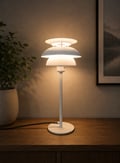 Miniatyrbild 1 av 9: Bordslampa Flora Vit 55 cm - Eklunds Metall