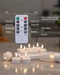 Miniatyrbild 3 av 11: 12-pack uppladdningsbara LED ljus värmeljus med fjärrkontroll och timer utan låga ladda – fladdrande värme ljus Halloween, jul och festdekorationer