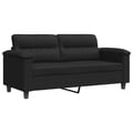 Miniatyrbillede 1 af 11: vidaXL 2-personers sofa 140 cm mikrofiberstof sort