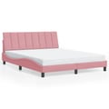 Miniatyrbillede 1 af 11: vidaXL sengeramme uden madras Hanko 160x200 cm fløjl pink
