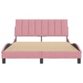 Miniatyrbillede 5 af 11: vidaXL sengeramme uden madras Hanko 140x190 cm fløjl pink