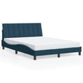 Miniatyrbillede 6 af 11: vidaXL sengeramme med LED uden madras Hanko 140x200 cm velour blå