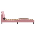 Miniatyrbild 8 av 11: vidaXL Bed Frame with LED without Mattress "Hanko" Pink 80x200 cm Velvet