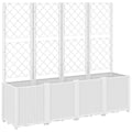 Miniatyrbilde 2 av 9: vidaXL Plantekasse med espalier hvit 160x40x140 cm PP