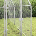 Miniatyrbilde 4 av 11: vidaXL Kyllingbur sølv 400x100x190 cm galvanisert stål