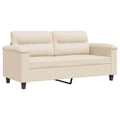 Miniatyrbild 3 av 11: vidaXL 2-sitssoffa Beige 140 cm mikrofibertyg