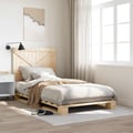 Miniatyrbilde 2 av 11: vidaXL Sengeramme med hodegavl 100x200 cm heltre furu