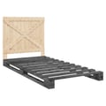 Miniatyrbilde 4 av 11: vidaXL Sengeramme med hodegavl grå 100x200 cm heltre furu