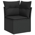 Miniatyrbillede 4 af 11: vidaXL sofasæt til haven 7 dele med hynder polyrattan sort