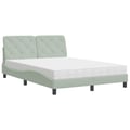 Miniatyrbild 3 av 11: vidaXL Bed with Mattress Light Grey 140x200 cm Velvet