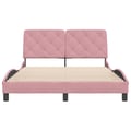 Miniatyrbillede 5 af 11: vidaXL sengeramme uden madras 120x200 cm fløjl pink