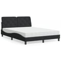 Miniatyrbillede 2 af 11: vidaXL seng med madras 120x200 cm velour sort