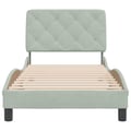 Miniatyrbild 5 av 11: vidaXL Bed Frame without Mattress Light Grey 90x190 cm Velvet