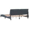 Miniatyrbild 9 av 11: vidaXL Bed Frame with LED without Mattress Dark Grey 180x200 cm Velvet