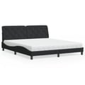 Miniatyrbillede 2 af 11: vidaXL seng med madras 180x200 cm velour sort