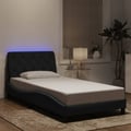 Miniatyrbillede 2 af 11: vidaXL sengeramme med LED uden madras 100x200 cm velour sort