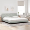 Miniatyrbild 5 av 11: vidaXL Bed Frame with LED without Mattress Light Grey 200x200 cm Velvet