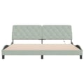 Miniatyrbild 7 av 11: vidaXL Bed Frame with LED without Mattress Light Grey 200x200 cm Velvet