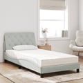 Miniatyrbild 4 av 11: vidaXL Bed with Mattress Light Grey 100x200 cm Velvet