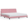 Miniatyrbillede 1 af 11: vidaXL sengeramme uden madras 200x200 cm fløjl pink
