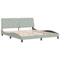 Miniatyrbild 4 av 11: vidaXL Bed Frame with LED without Mattress Light Grey 180x200 cm Velvet