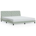 Miniatyrbild 6 av 11: vidaXL Bed Frame with LED without Mattress Light Grey 180x200 cm Velvet