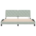 Miniatyrbild 7 av 11: vidaXL Bed Frame with LED without Mattress Light Grey 180x200 cm Velvet