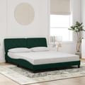 Miniatyrbillede 5 af 11: vidaXL sengeramme med LED uden madras 160x200 cm velour mørkegrøn