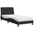 Miniatyrbild 3 av 11: vidaXL Bed with Mattress Black 90x200 cm Velvet