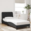 Miniatyrbild 5 av 11: vidaXL Bed Frame with LED without Mattress Black 90x200 cm Velvet