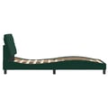 Miniatyrbild 8 av 11: vidaXL Bed Frame with LED without Mattress Dark Green 90x200 cm Velvet
