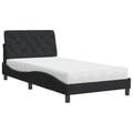 Miniatyrbillede 1 af 11: vidaXL seng med madras 100x200 cm velour sort