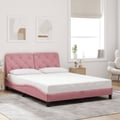 Miniatyrbillede 5 af 11: vidaXL sengeramme med LED uden madras 140x200 cm velour pink
