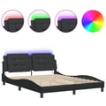 Miniatyrbillede 3 af 11: vidaXL sengeramme med LED uden madras Zadar 160x200 cm sort