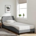 Miniatyrbild 4 av 10: vidaXL Bed with Mattress "Dover" Light Grey 80x200 cm Fabric