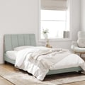 Miniatyrbild 4 av 11: vidaXL Bed with Mattress "Hanko" Light Grey 100x200 cm Velvet