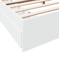 Miniatyrbild 9 av 11: vidaXL Sängram med lådor vit 200x200 cm konstruerat trä
