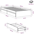 Miniatyrbillede 11 af 11: vidaXL sengeramme med skuffer 100x200 cm konstrueret træ røget eg