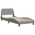 Miniatyrbild 3 av 7: vidaXL Bed with Mattress "Dover" Light Grey 90x190 cm Fabric