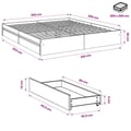 Miniatyrbilde 11 av 11: vidaXL Sengeramme med skuffer svart 200x200 cm konstruert tre